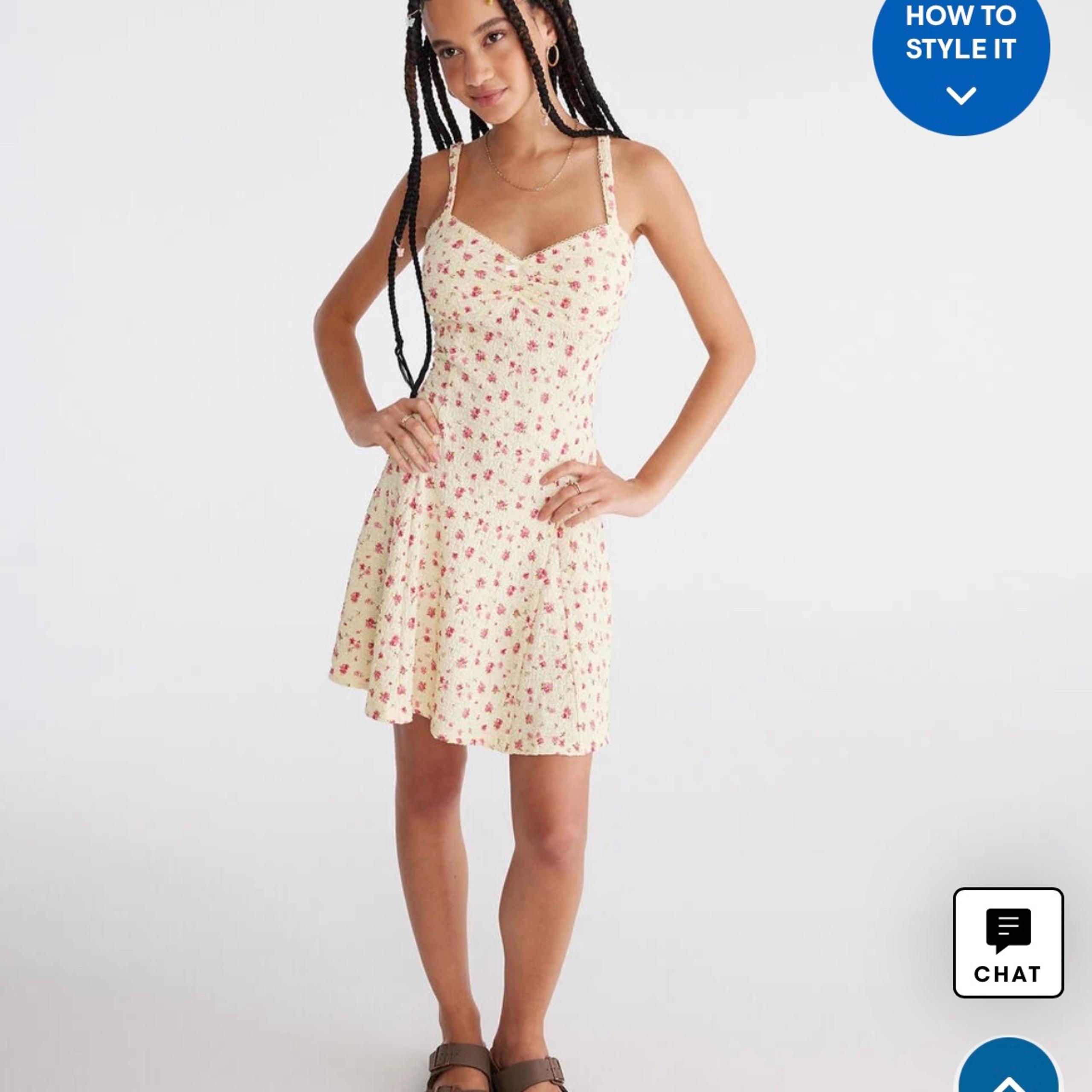 Aeropostale Floral Sweetheart Textured Mini Dress Women’s Large New