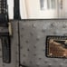 Dooney & Bourke Ostrich Collection Charleston Tote Gray Black Leather Zip Top