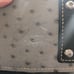 Dooney & Bourke Ostrich Collection Charleston Tote Gray Black Leather Zip Top