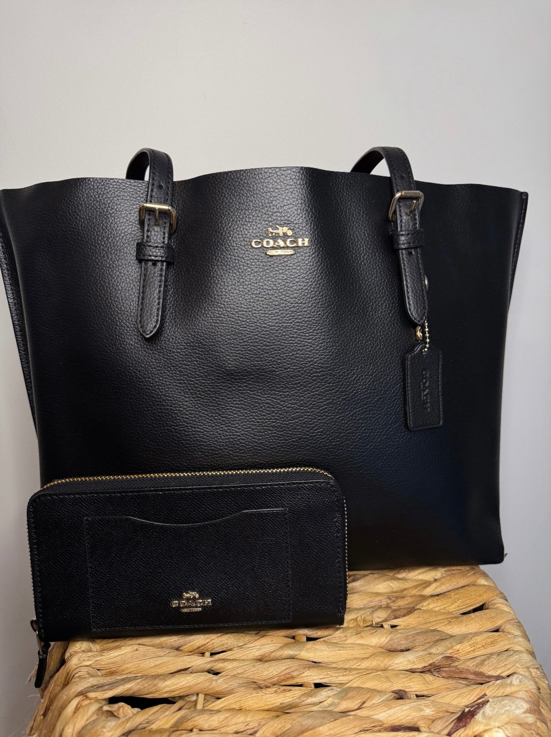 Coach Tote Bag with Red Lining AND Wallet