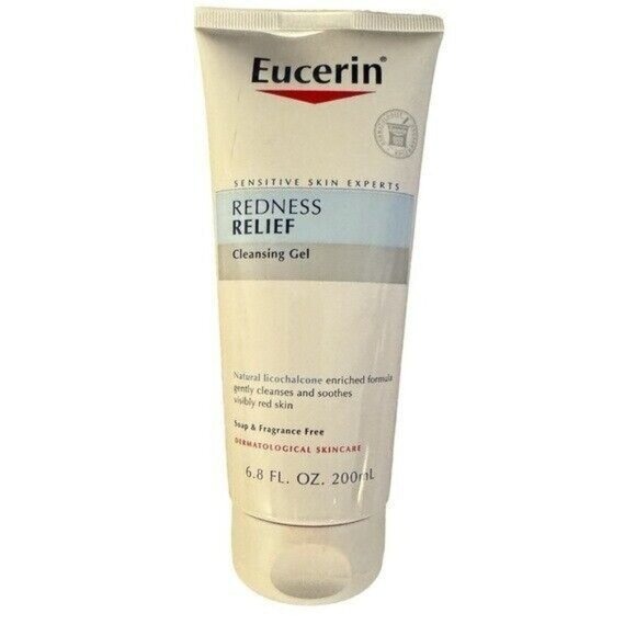 2 x Eucerin Redness Relief Cleansing Gel Natural Licochalcone 6.8 Fl Oz