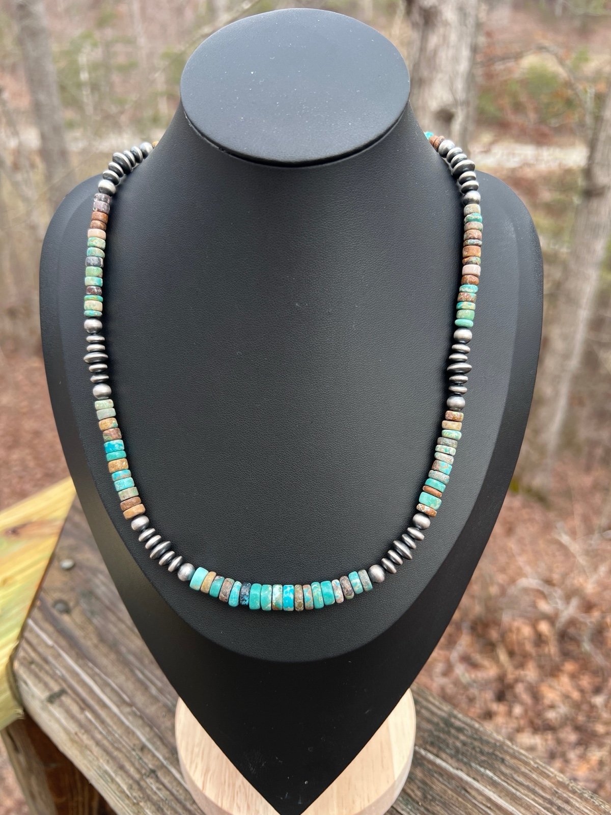6-8mm Navajo Pearl and Turquoise Necklace