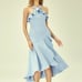 Keepsake Illusion Midi Dress Cornflower Blue NWT Women Dress Size M