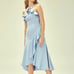 Keepsake Illusion Midi Dress Cornflower Blue NWT Women Dress Size M