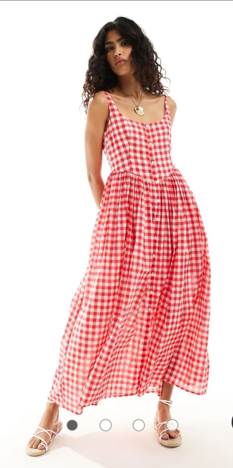 ASOS DESIGN voile picnic sundress in red gingham size 6 (runs big see measureme)