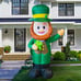 4 Feet Inflatable St Patrick's Day Decoration, Blow Up Leprechaun with Green Hat