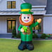 4 Feet Inflatable St Patrick's Day Decoration, Blow Up Leprechaun with Green Hat
