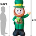 4 Feet Inflatable St Patrick's Day Decoration, Blow Up Leprechaun with Green Hat