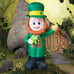 4 Feet Inflatable St Patrick's Day Decoration, Blow Up Leprechaun with Green Hat