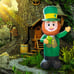 4 Feet Inflatable St Patrick's Day Decoration, Blow Up Leprechaun with Green Hat