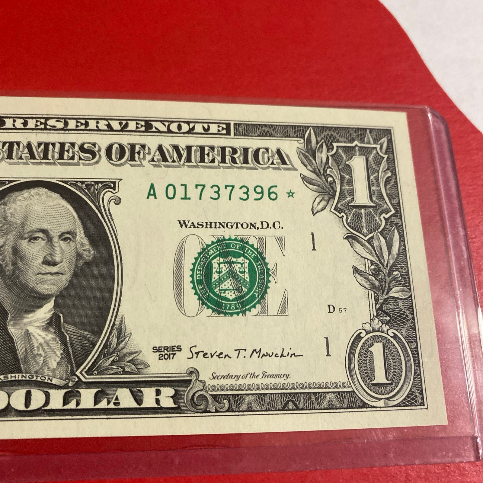 1 Dollar Bill Star Note A01737396
