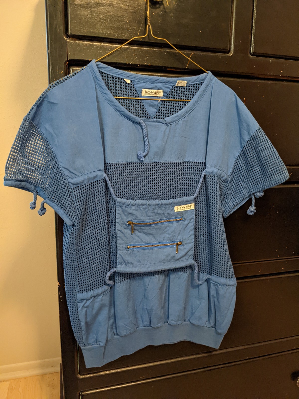 Koman Blue Men's Mesh Top