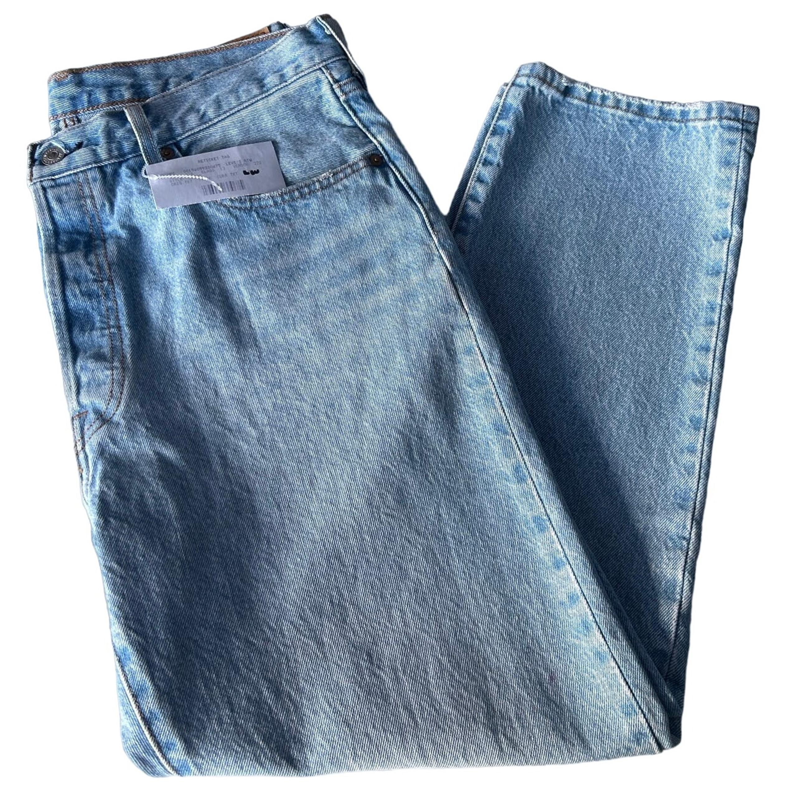Womens Levis Button Fly Cropped Blue Jeans 32x26 XL