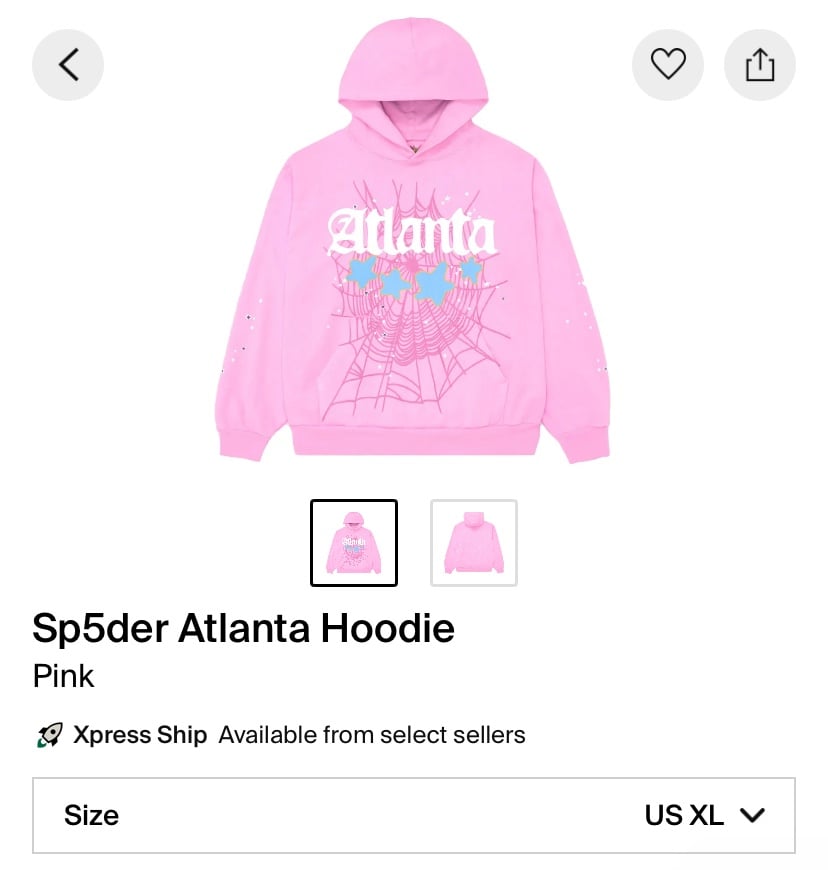 Sp5der Atlanta Hoodie Pink