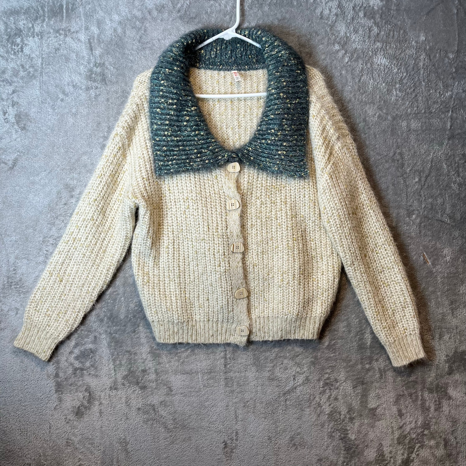 Anthropologie Raga Dorothy Cardigan Sweater Size Large Chunky Cottage Boho