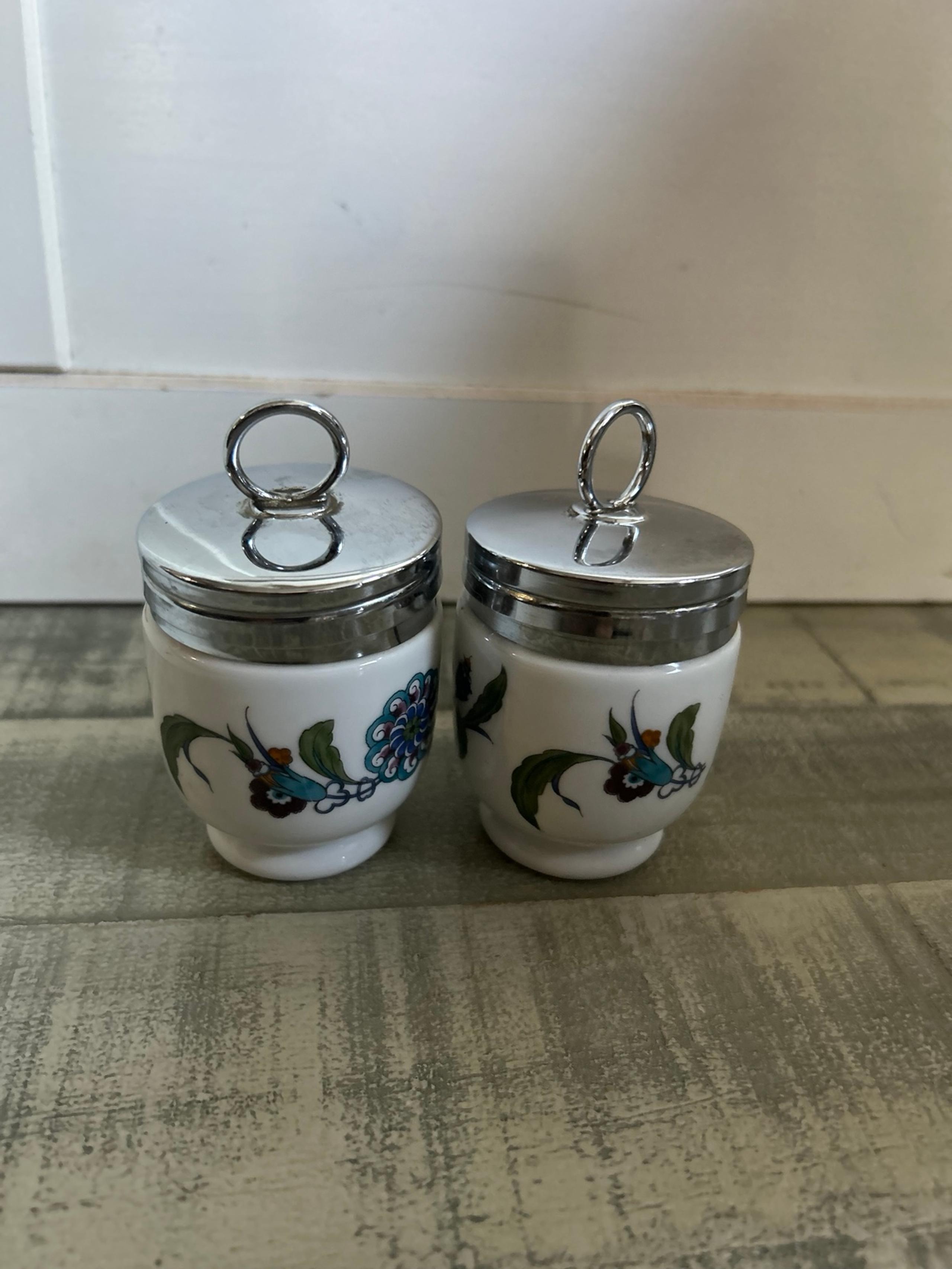 Two Royal Worcester Egg Cookers Porcelain Made in England