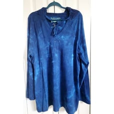Earth Yoga XXL Super Soft Hoodie Long Sleeve Organic Cotton Bamboo Blue LS NEW