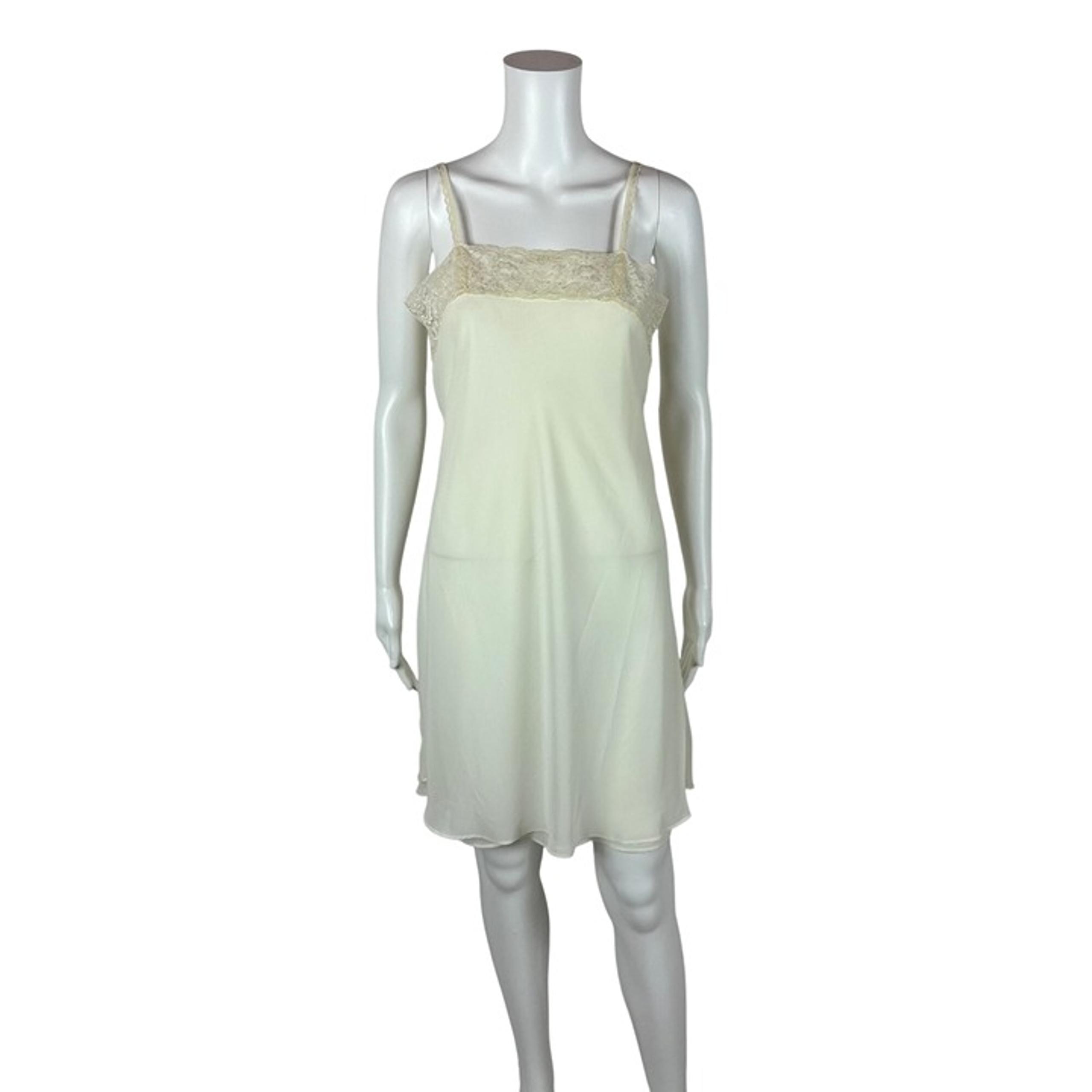 Lord & Taylor Slip Dress Women's Extra Small Cream Vintage Style Lace Lingerie