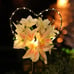 Garden Solar Lights Outdoor Heart-Shaped with White Lily Flowers