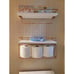 2+1 Tier Wall Mounted Floating Shelves with Metal Frame, Wood Bathroom Shelves