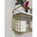 2+1 Tier Wall Mounted Floating Shelves with Metal Frame, Wood Bathroom Shelves
