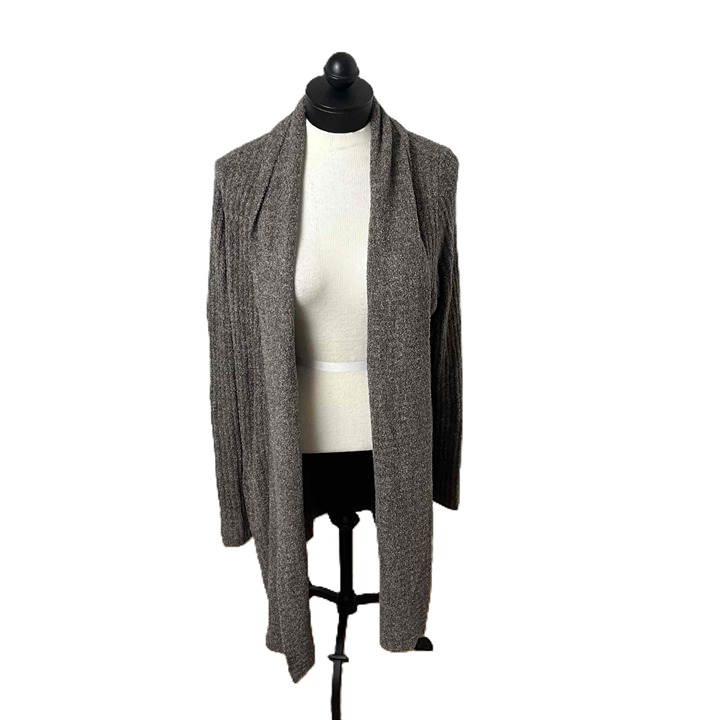Barefoot Dreams Taupe Ribbed Open Front Cozy Chic Lite Cardigan Sweater Large