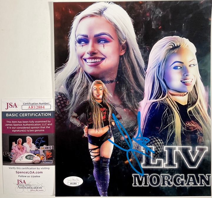 WWE NXT Liv Morgan Signed 8x10 Photo AM Autograph WrestleMania JSA COA