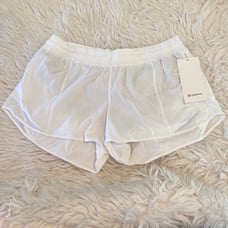 Lululemon Hotty Hots LR Short 4” Lined, White, Size 14