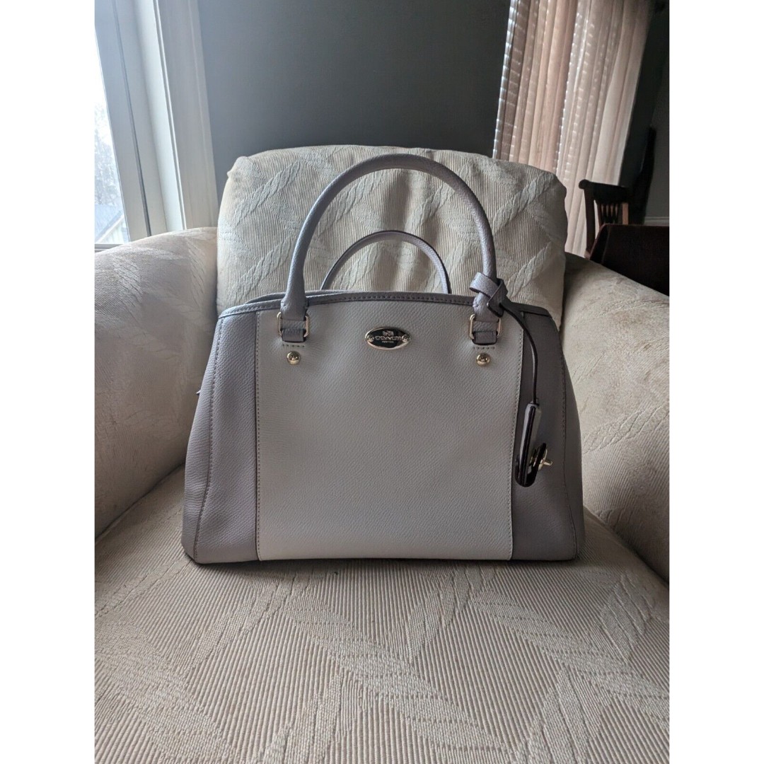 Coach Margot Carryall Crossgrain Leather Two Tone Hand Bag