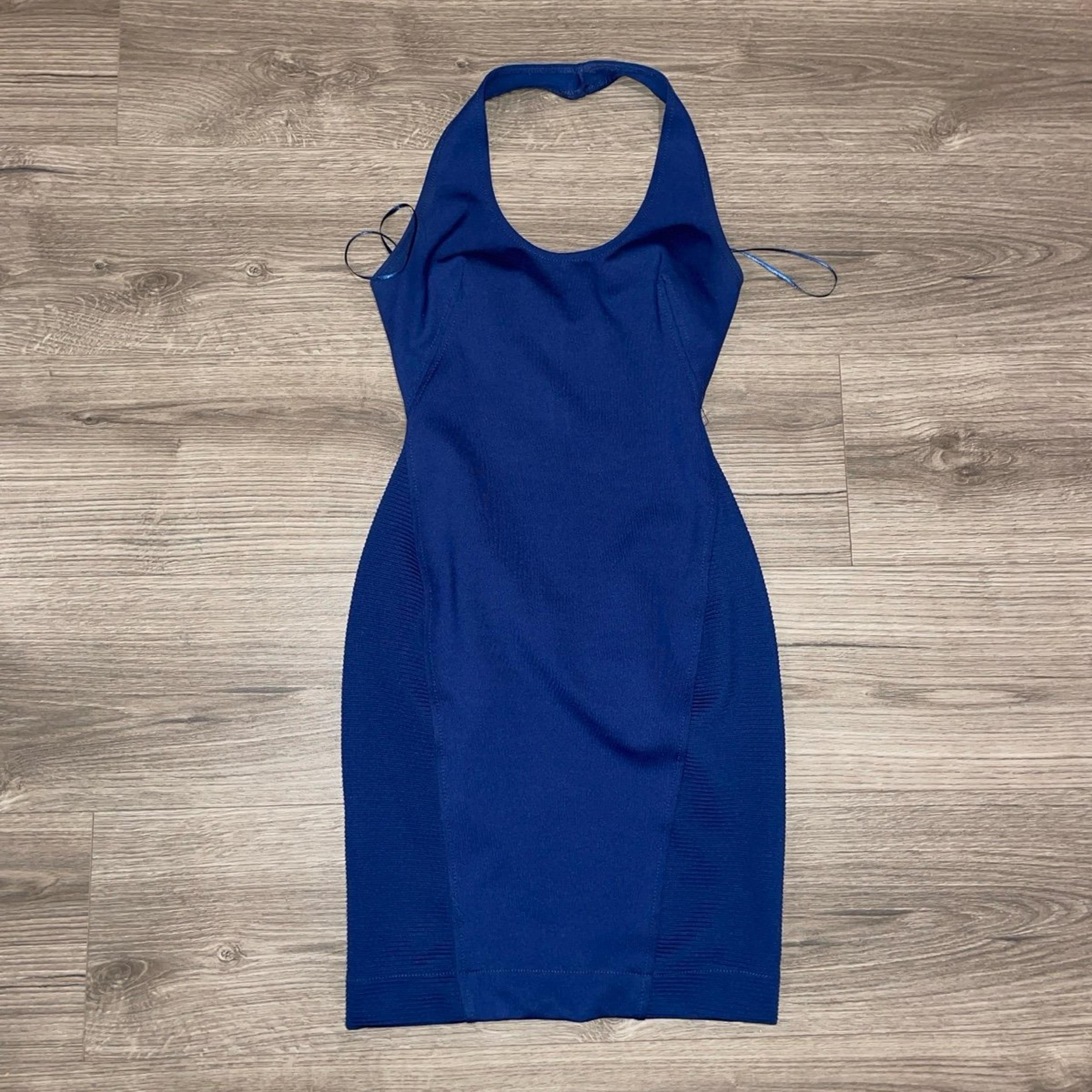 Halter blue dress