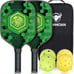 BISONCAN Pickleball Paddles - Pickleball Balls Set with 2 Fiberglass Paddles