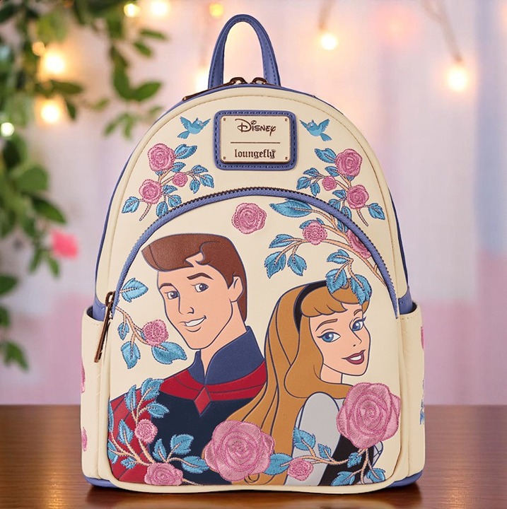 Sleeping Beauty Princess Aurora & Prince Phillip Floral Mini Backpack