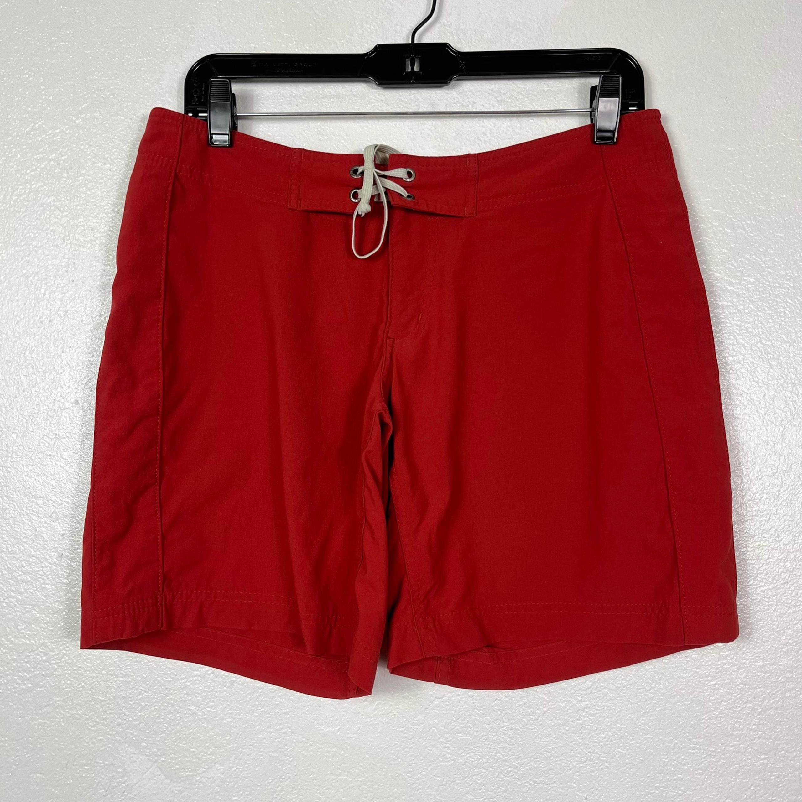Water Girl Patagonia Red Orange Board Shorts Swim Beach Bermuda Women’s Size 6