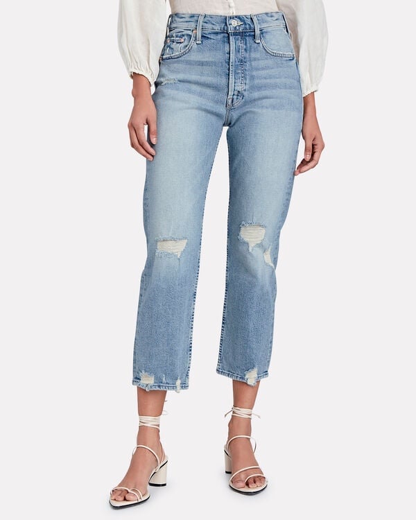 Mother Superior The Tomcat Distressed Cropped Jeans