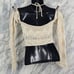 BDG UO Medium Long Sleeve Laddered Knit Sweater Off Shoulder Halter Crop Top NWT