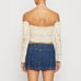 BDG UO Medium Long Sleeve Laddered Knit Sweater Off Shoulder Halter Crop Top NWT
