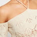 BDG UO Medium Long Sleeve Laddered Knit Sweater Off Shoulder Halter Crop Top NWT