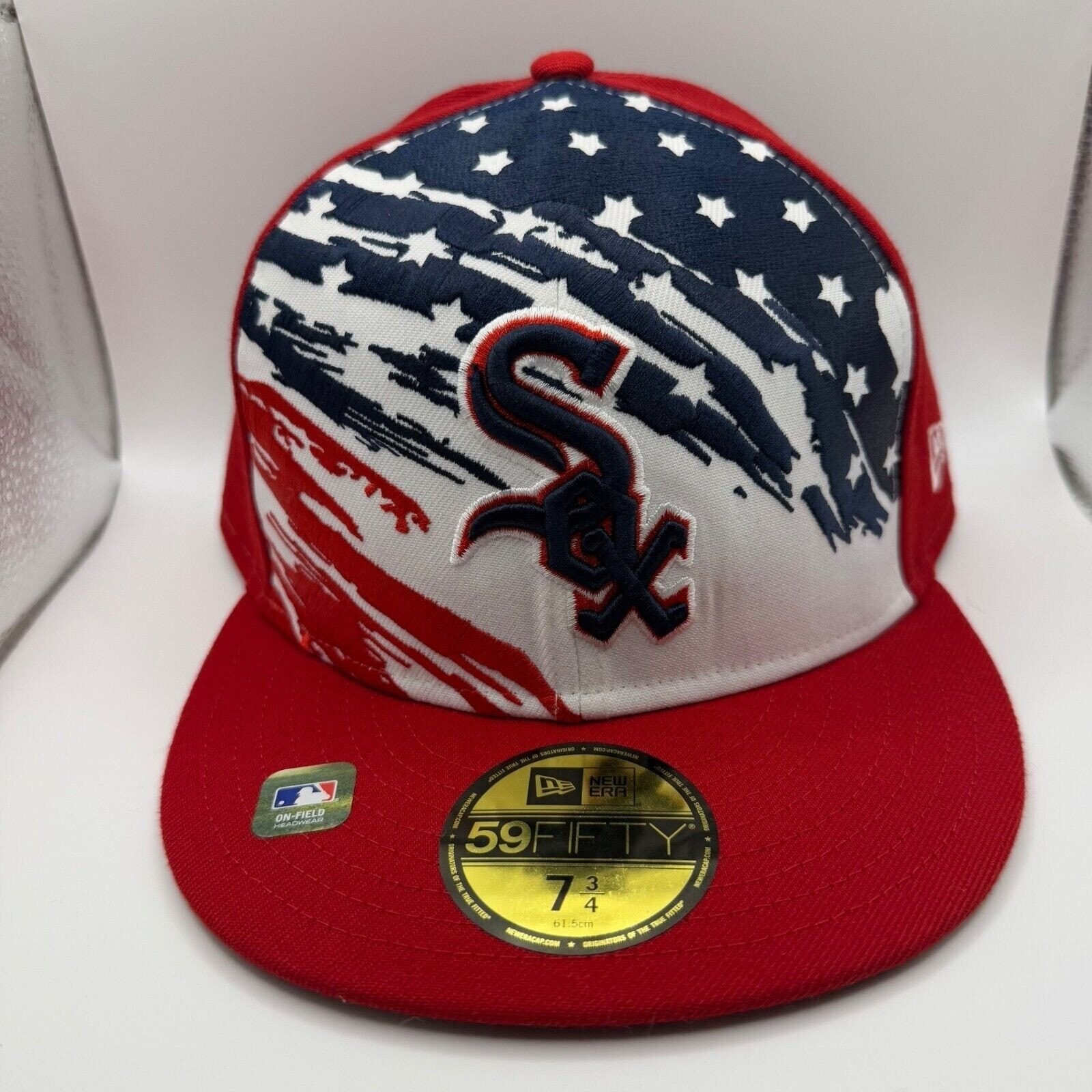 New Era 59FIFTY Chicago White Sox Red White/Blue Stars Stripes Hat 7 3/4