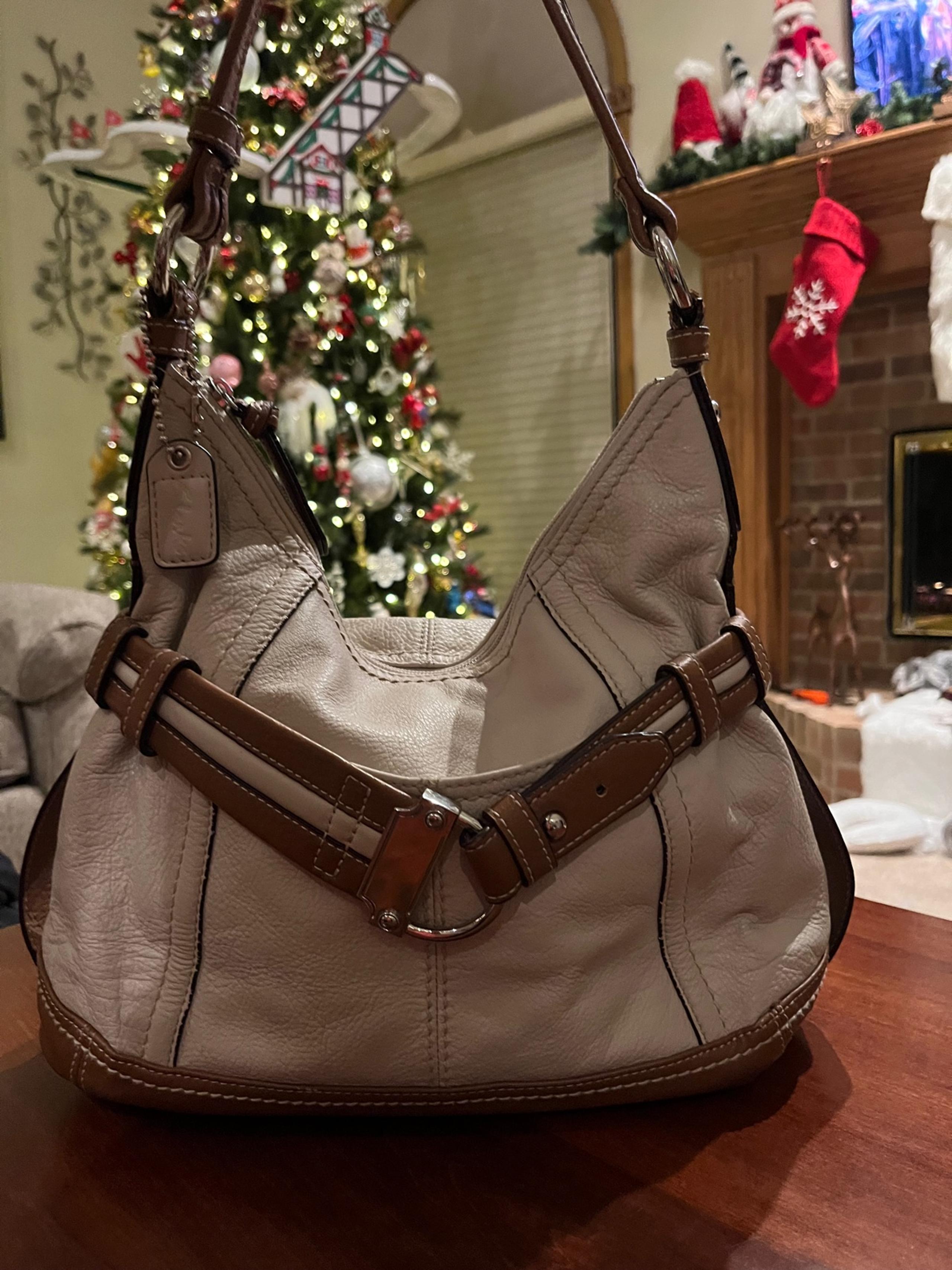 Clarks Taupe & Brown Leather Shoulder Bag