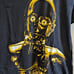Vintage 90's Star Wars C-3PO Large Print Black T-shirt 1995 Lucas Films Size Lg