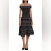 Ted Baker Romarni Off-the-Shoulder Midi Dress UK 2 US 4-6 Knit Cocktail Party