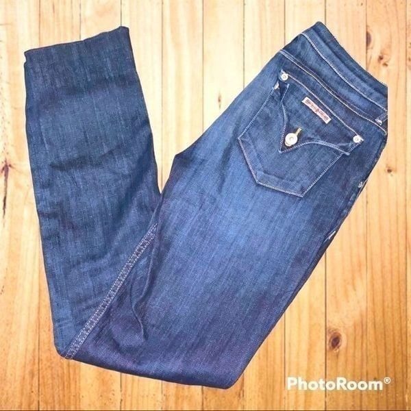 HUDSON Bacara Crop Straight Cuffed Raw Hem Jeans