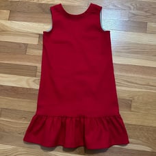 Vineyard Vines Girls Dress size 7/8 Sleeveless Ruffle V Back Red Party Dress