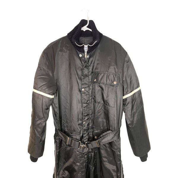 Raven Vintage Mens Black Snowsuit Snowmobile Ski Zip Up One Piece