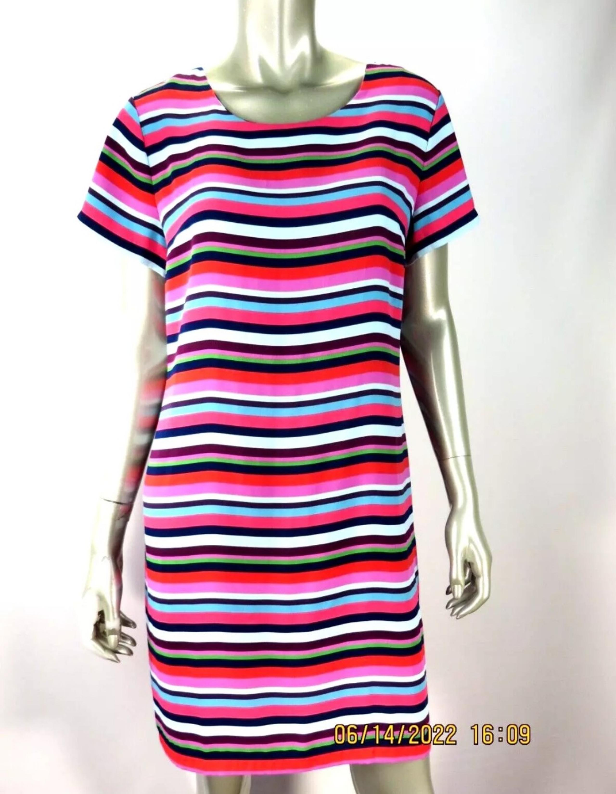 CYNTHIA ROWLEY SZ 10 NWOT 100% Polyester Pink Orange Back Zipper Tunic Dress