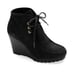 Michael Kors Womens Rory Black Suede Wedge Booties 8M