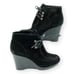 Michael Kors Womens Rory Black Suede Wedge Booties 8M