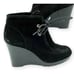Michael Kors Womens Rory Black Suede Wedge Booties 8M