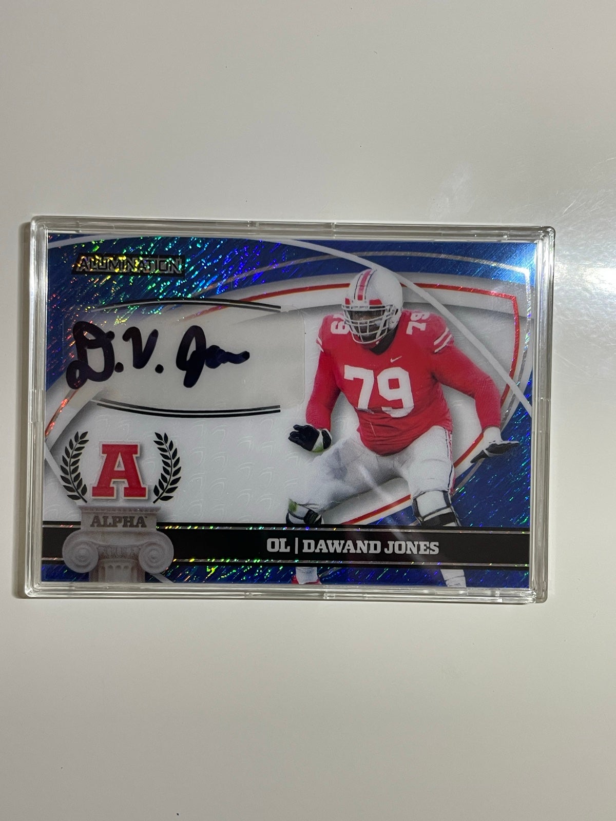 2023 Wild Card Alumination - Dawand Jones - Blue Alpha Auto # 3/3 Ohio State