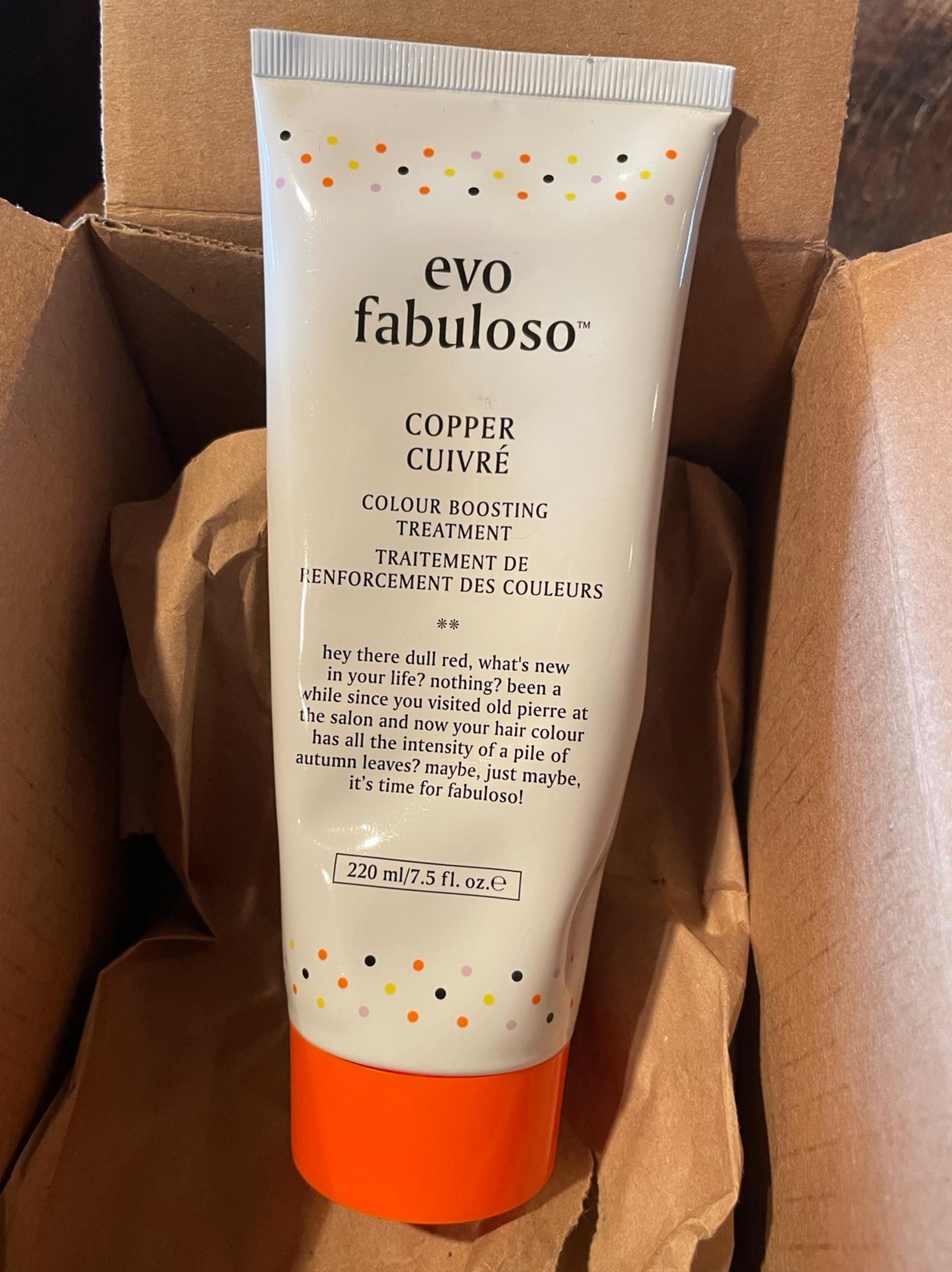 Evo Fabuloso copper colour boosting hair treatment
